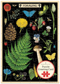 Cavallini & Co. Foraging Puzzle Greeting Card with vintage images of various forest floor flora and fauna