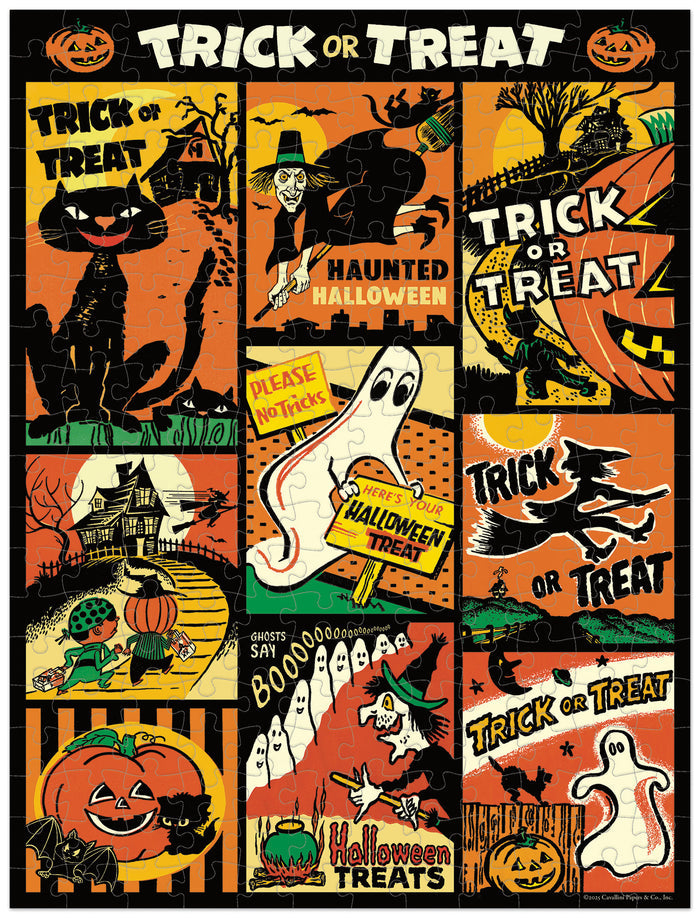 Cavallini & Co. Halloween 240 Piece Mini Puzzle- image showing finished puzzle