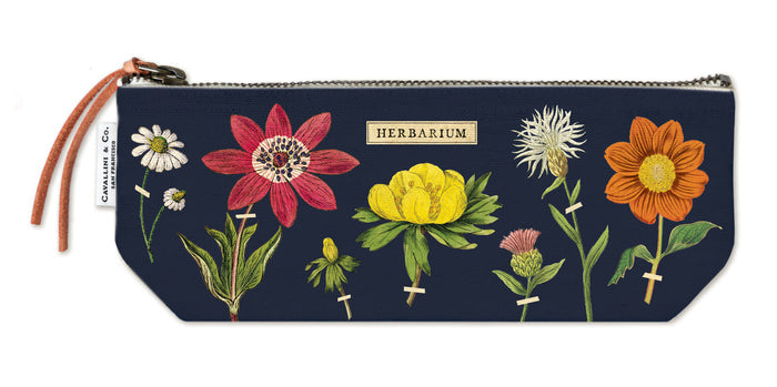 Cavallini's Herbarium Mini Pouch features vintage botanical images from the Cavallini archives.