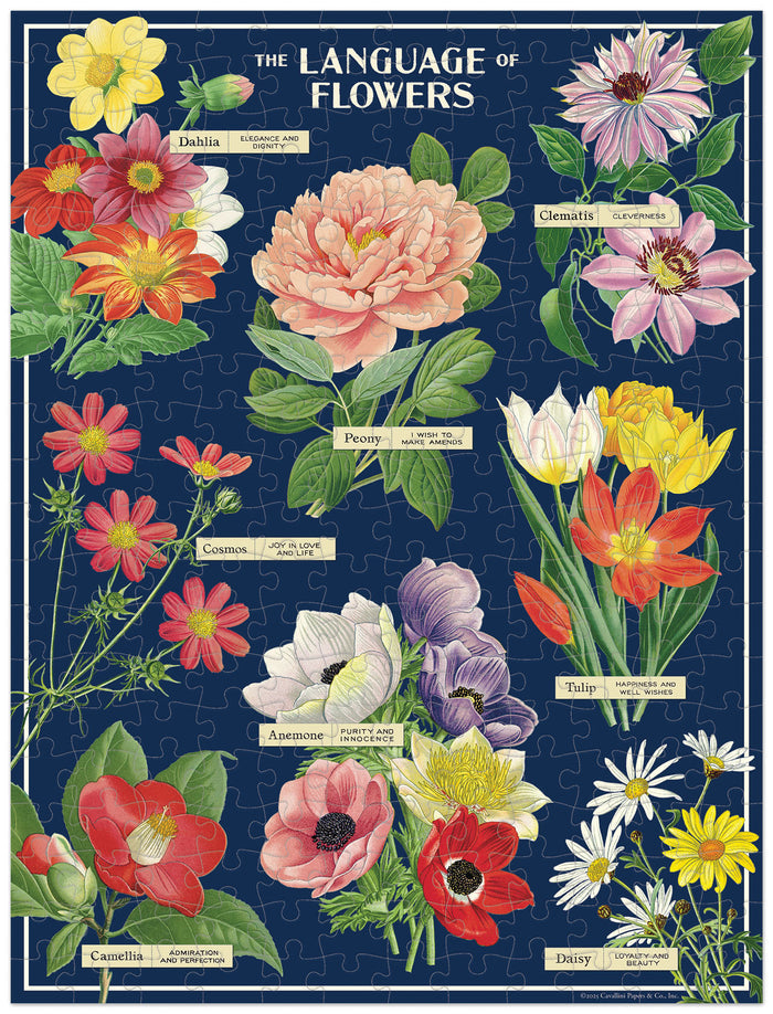 Cavallini & Co. Language of Flowers 240 Piece Mini Puzzle image showing finished puzzle
