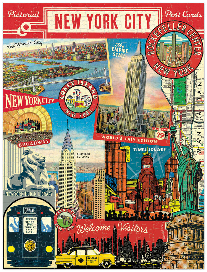 Cavallini & Co. New York City 240 Piece Mini Puzzle finished puzzle image