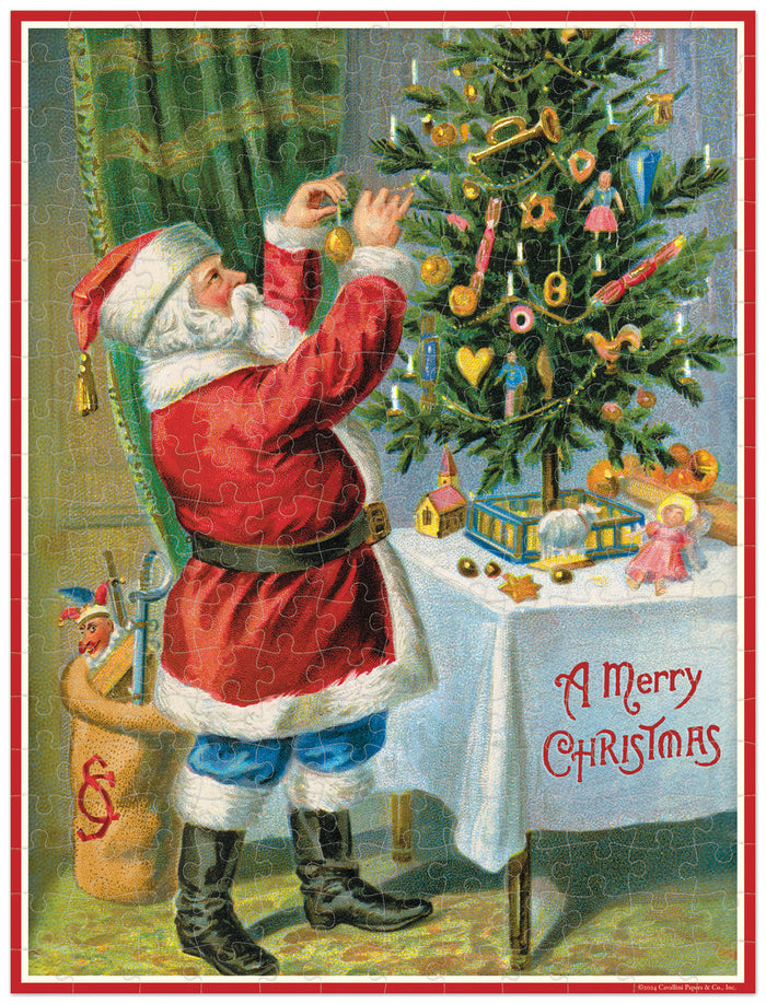 Cavallini & Co. Santa Claus 240 Piece Mini Puzzle image showing finished puzzle