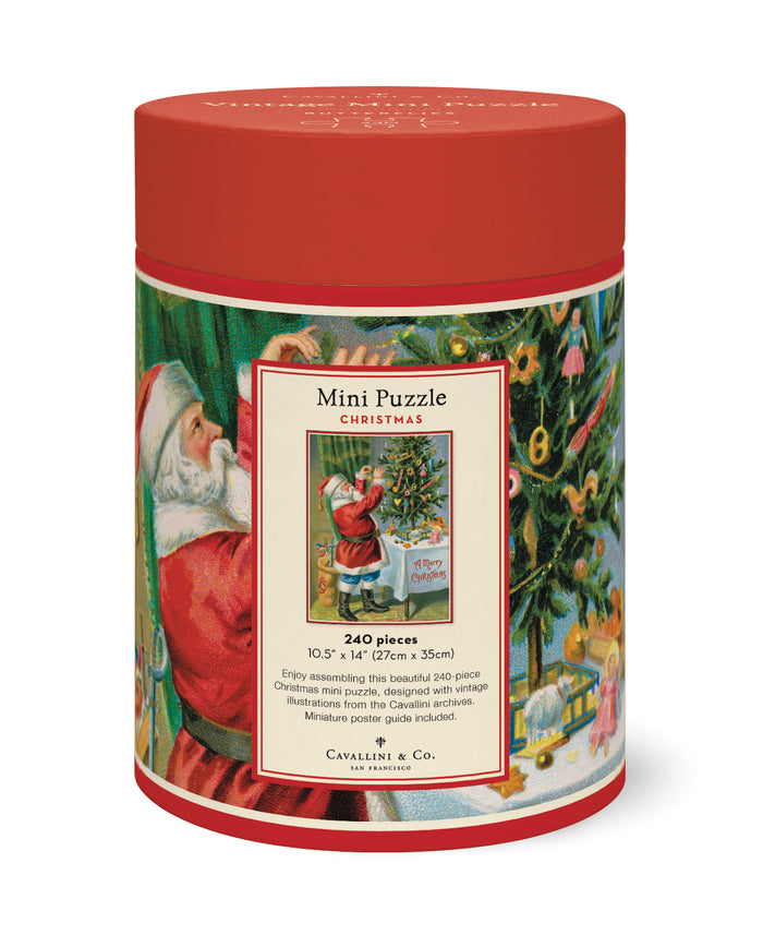 Cavallini & Co. Santa Claus 240 Piece Mini Puzzle image showing back of package