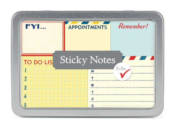 Cavallini & Co. Sticky Notes Tin- To Do Notes