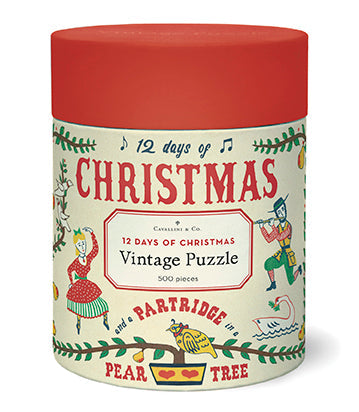 Cavallini & Co. Twelve Days of Christmas 500 Piece Holiday Puzzle