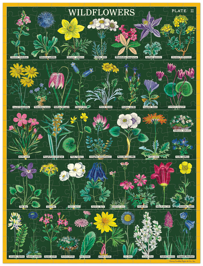 Cavallini & Co. Wildflowers 240 Piece Mini Puzzle image showing finished puzzle