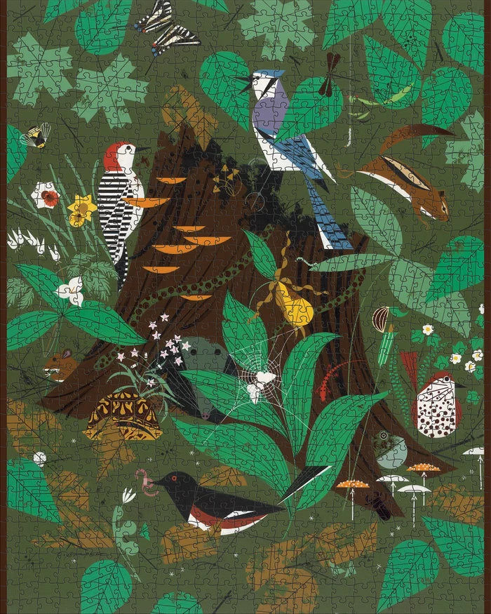 Charley Harper: Woodland Wonders 1000-piece Jigsaw Puzzle finished puzzle image