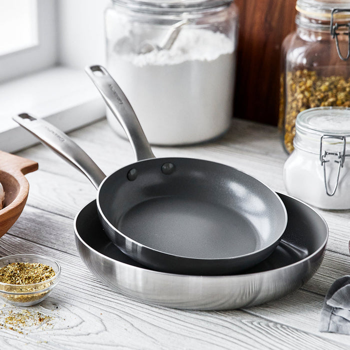 Chatham Stainless 2 Pc 8" & 10" Ceramic Frypan Set