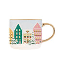 Christmas Village Gold Handle Coffee Mug