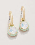 Clara Drop Hoop Earrings White Opal