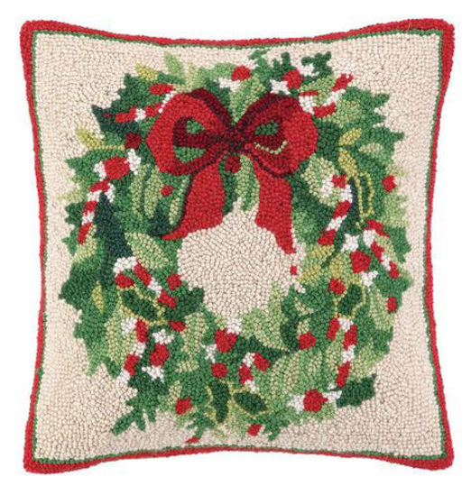 Classic Christmas Wreath Pillow