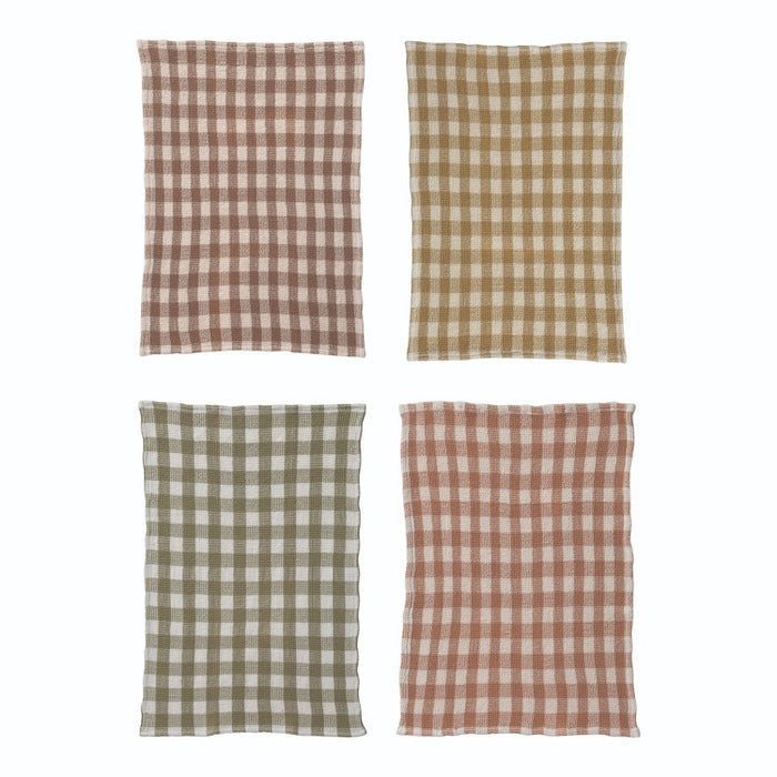 Cotton Waffle Weave Tea Towel, Gingham, Assorted Colors