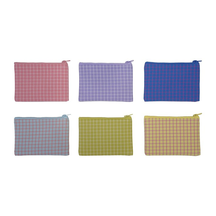 Cotton Zip Pouch With Pattern, Assorted Styles