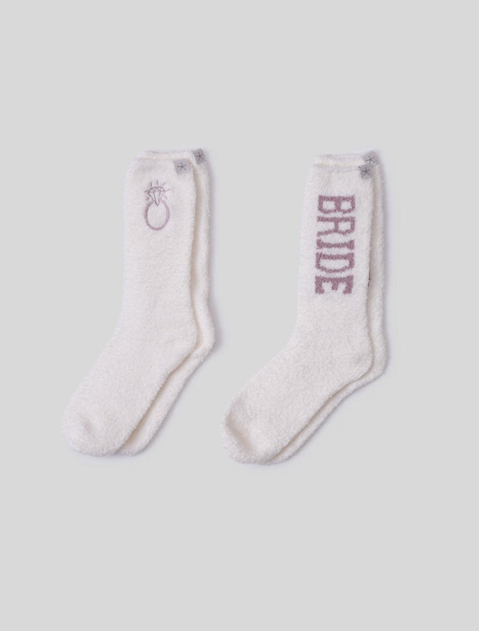CozyChick Bridal Sock Set, Pearl/Teaberry