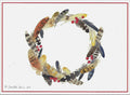 Crane Creek Graphics Holiday Feather Wreath Notecard Folio- set of 10 cards and envelopes