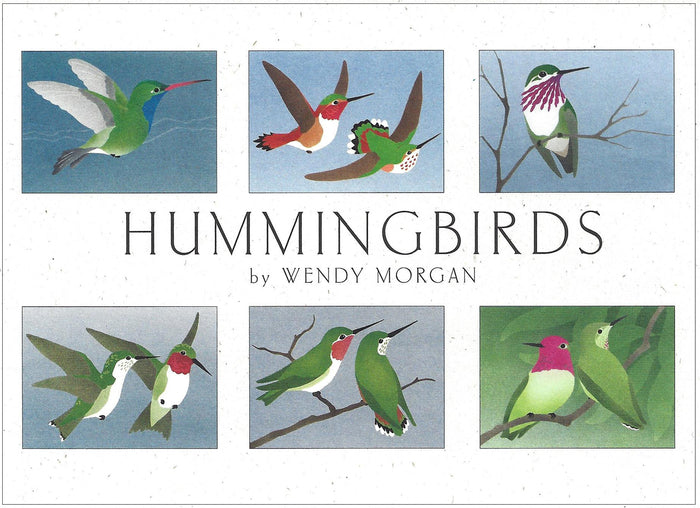 Crane Creek Graphics Hummingbirds notecard folio features colorful and bright images of some of our favorite birds.