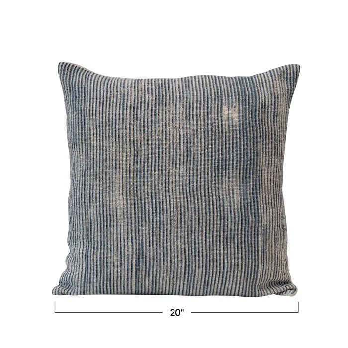 Creative Co-Op | 20" Square Blue & Cream Pillow
