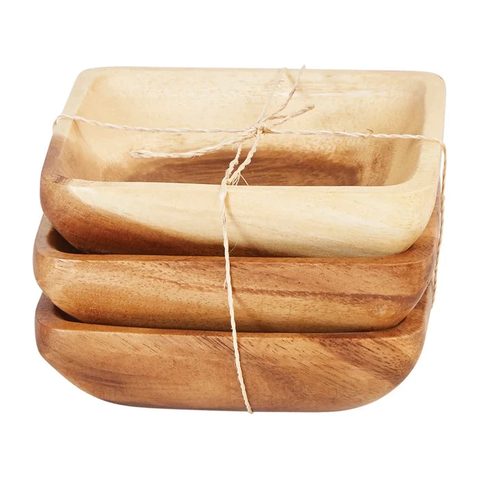 Creative Co Op | Acacia Wood Bowls, Set of 3