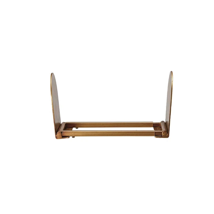 Creative Co-Op | Adjustable Metal Book Rack, Antique Gold