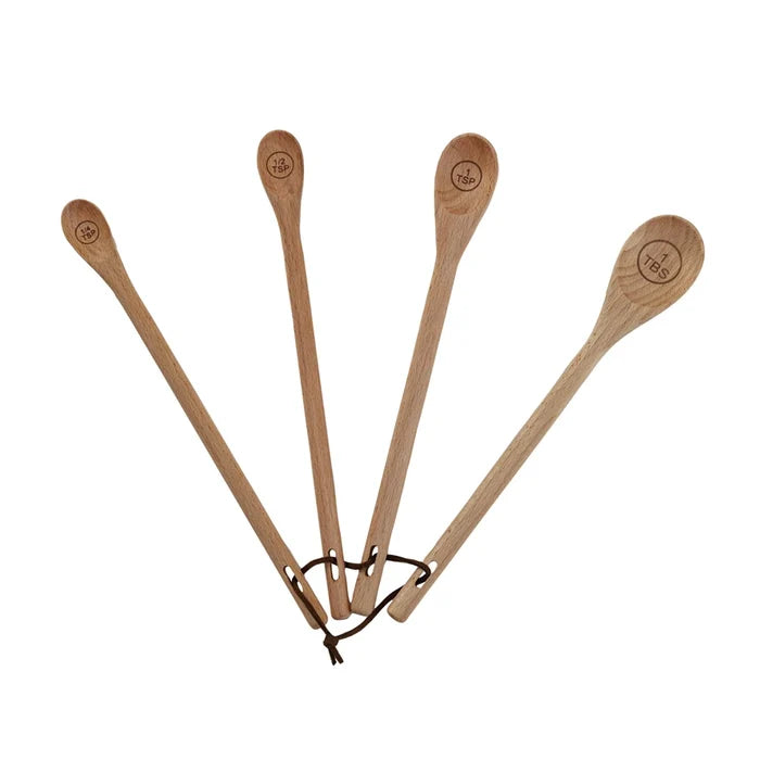 Creative Co-Op | Beech Wood Measuring Spoons, Brown