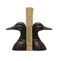 Creative Co-Op | Cast Iron Duck Head Bookends, Distressed Black, Set of 2