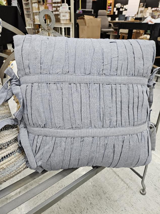 Creative Co-Op| Chambray Pillow w Ties