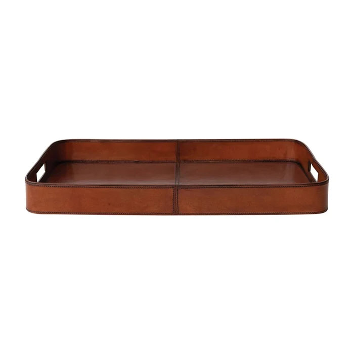 Creative Co-Op | Decorative MDF & Leather Tray