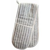 Creative Co-op double oven mitt- Cream & Black