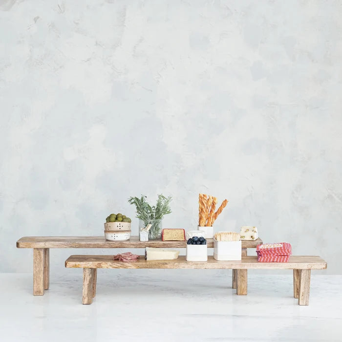 Creative Co-Op | Hand Carved Mango Wood Pedestals, Assorted Sizes