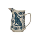 Creative CO-OP | Hand Painted Pitcher W/ Rabbit & Flowers