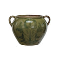 Creative Co-Op | Hand Painted Terra-Cotta Urn w/ Handles, Green