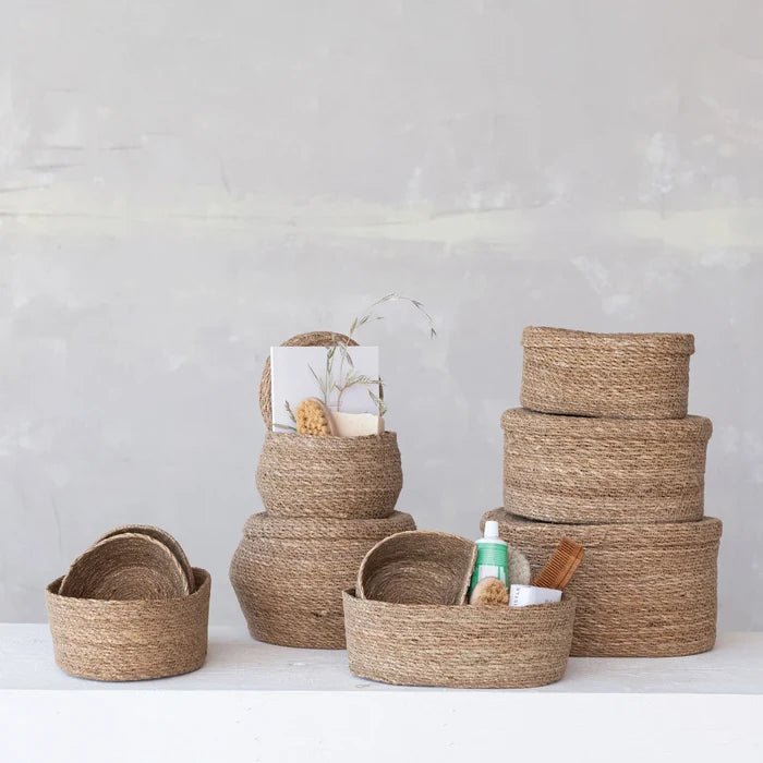 Creative Co-Op | Hand-Woven Seagrass Nesting Baskets, Set of 3