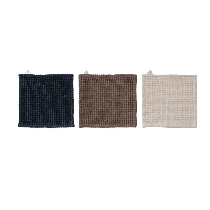 Creative Co-Op | Mango Wood Serving Board & Set of 4 Dish Cloths