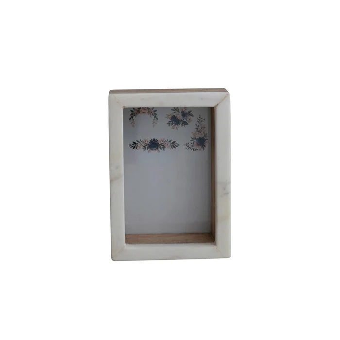 Creative Co Op | Marble & Mango Wood Shadow Box