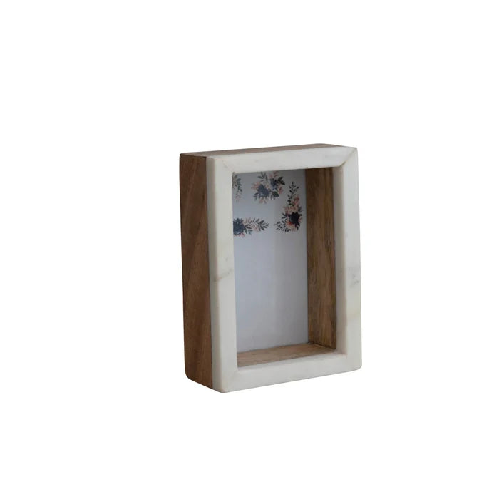Creative Co Op | Marble & Mango Wood Shadow Box