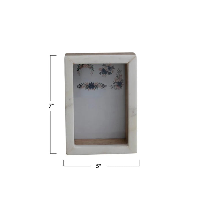 Creative Co Op | Marble & Mango Wood Shadow Box