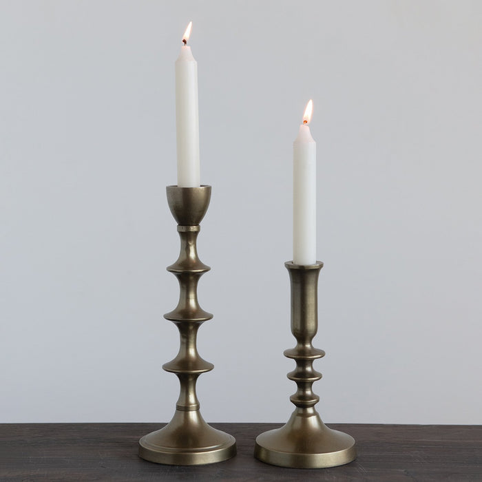 Creative Co-Op | Metal Taper Holders with Antique Finish, Assorted Sizes