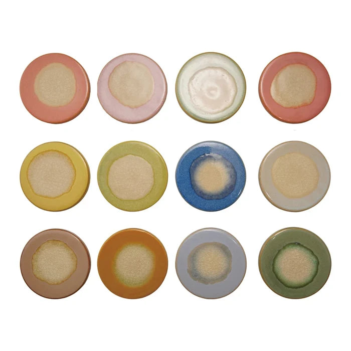 Creative Co-Op | Stoneware Coaster, Reactive Glaze