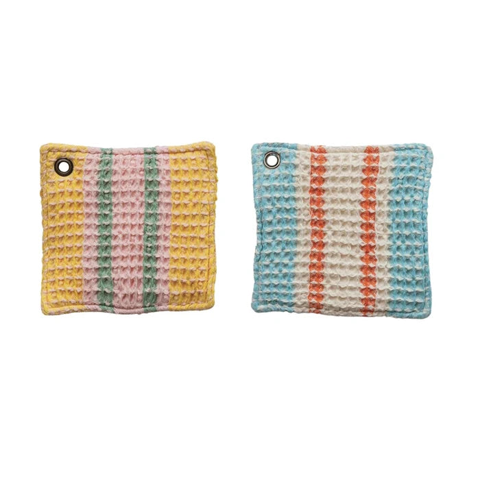 Creative Co-Op | Woven Cotton Waffle Weave Pot Holder, Assorted Colors