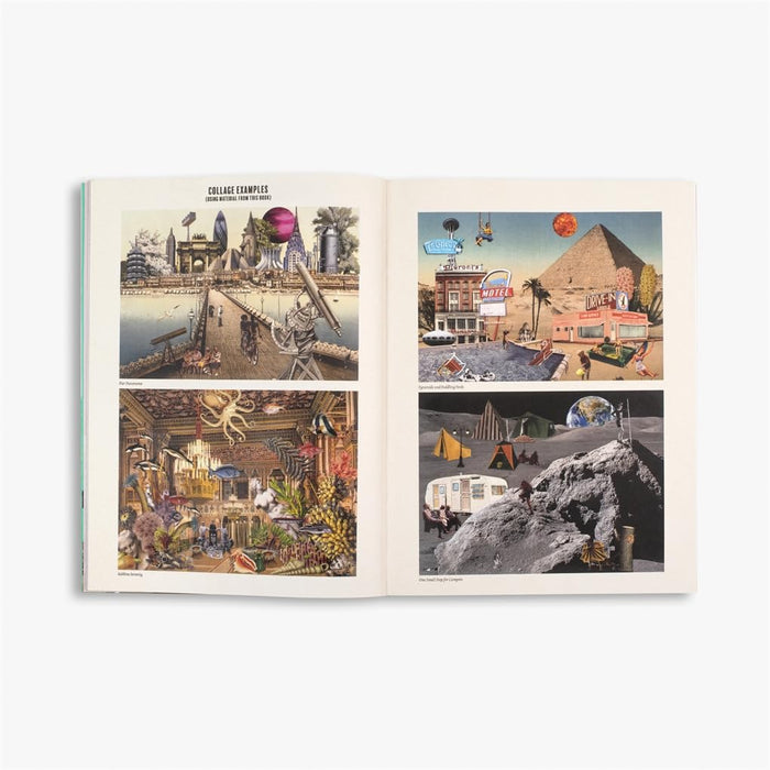 Open book displaying colorful illustrations of various scenes