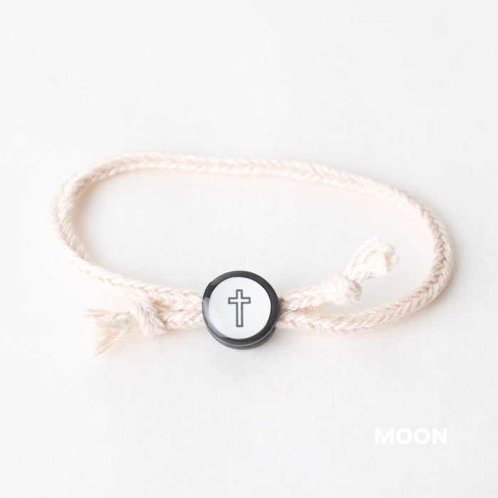 Daily Tap For Bible Verse Beacon Bracelet, Cross, Woven Cord, Assorted Colors