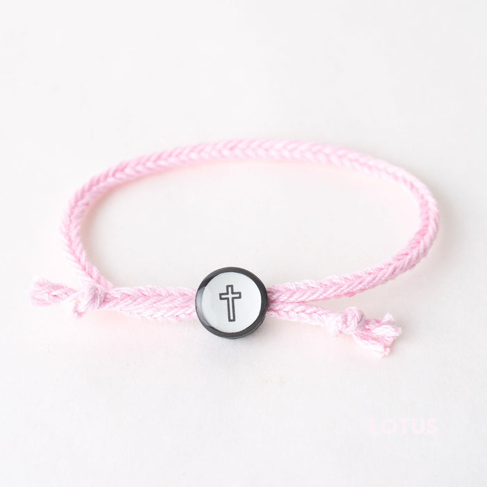Daily Tap For Bible Verse Beacon Bracelet, Cross, Woven Cord, Assorted Colors