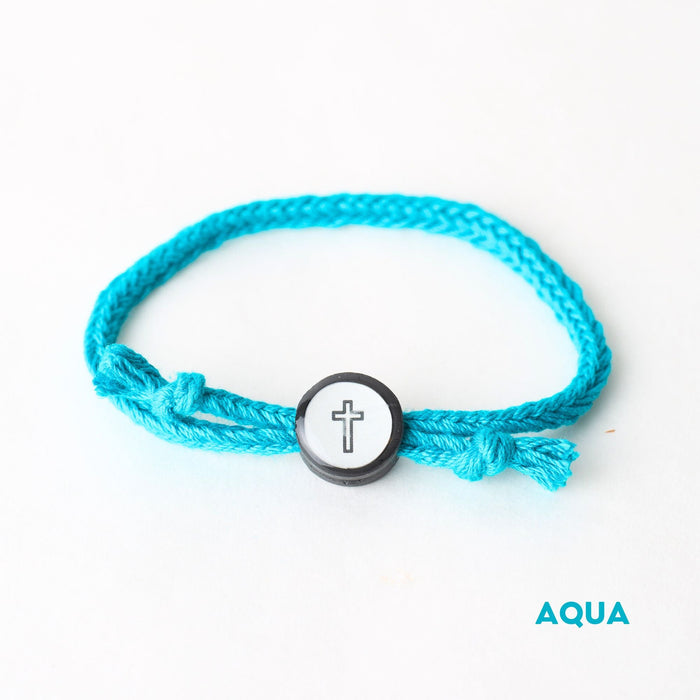 Daily Tap For Bible Verse Beacon Bracelet, Cross, Woven Cord, Assorted Colors