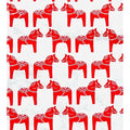 Dala Horses Lokta Paper- Red Horses on Cream