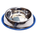Dog Feeding Bowl With Blue Rubber Base
