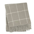 Double Face Cotton Window Pane Throw with Fringes, Sand