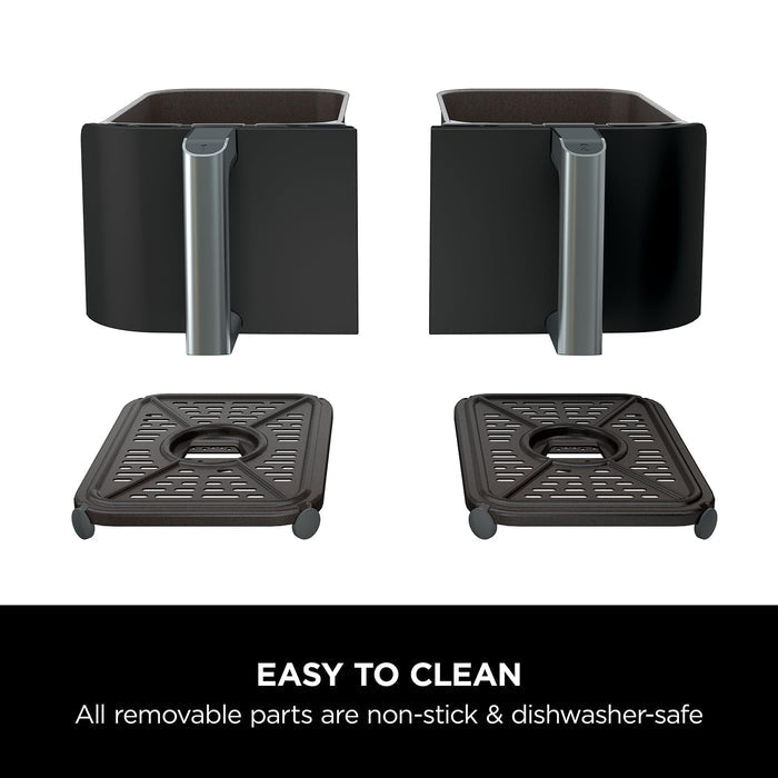 Dual Zone Digital Air Fryer 7.6L 6-in-1 Black