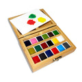 Eco- Friendly Bamboo Box Watercolor Set, 18 Colors