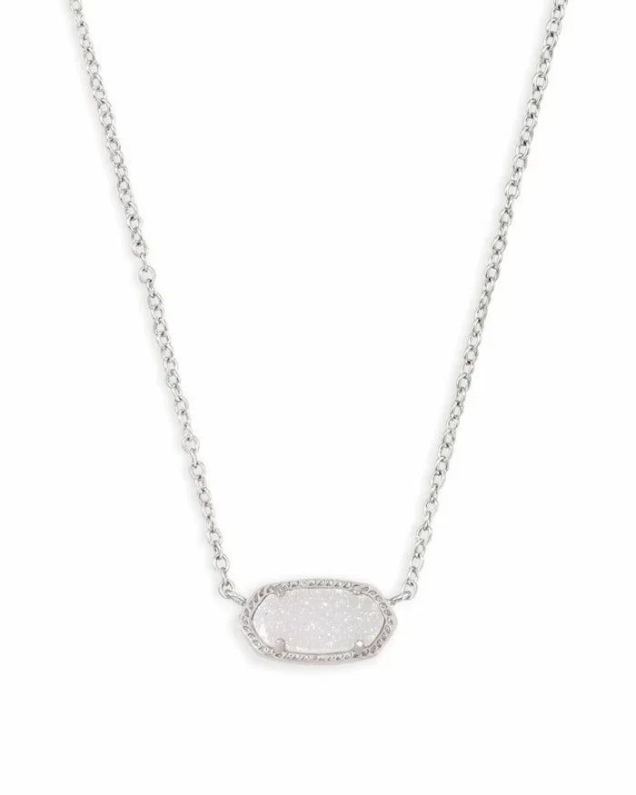 Elisa Short Pendant Necklace, Iridescent Drusy