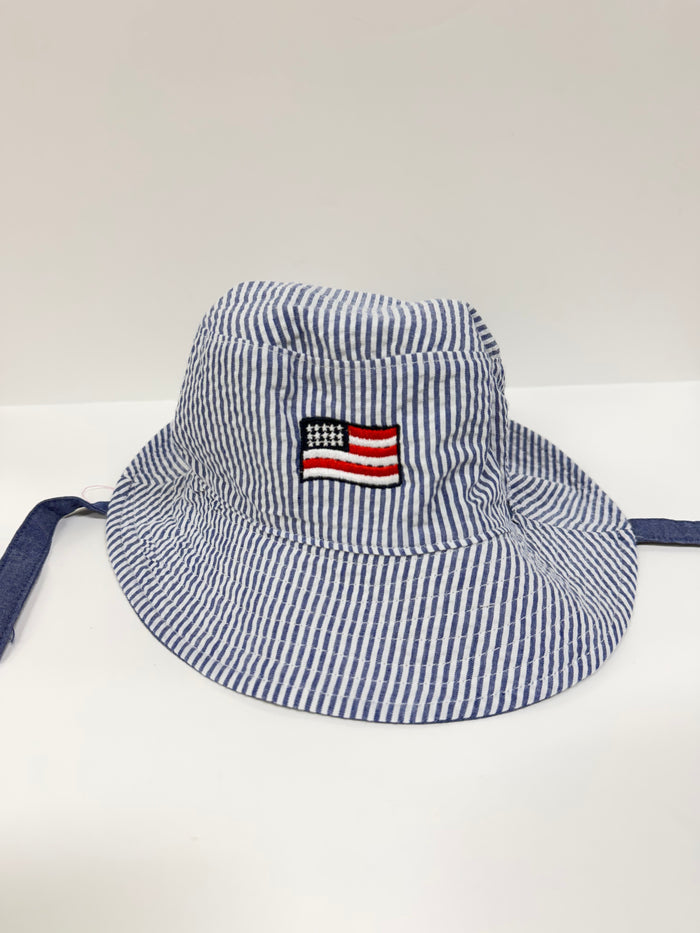 Embroidered 2T-4T America Bucket hat With Straps
